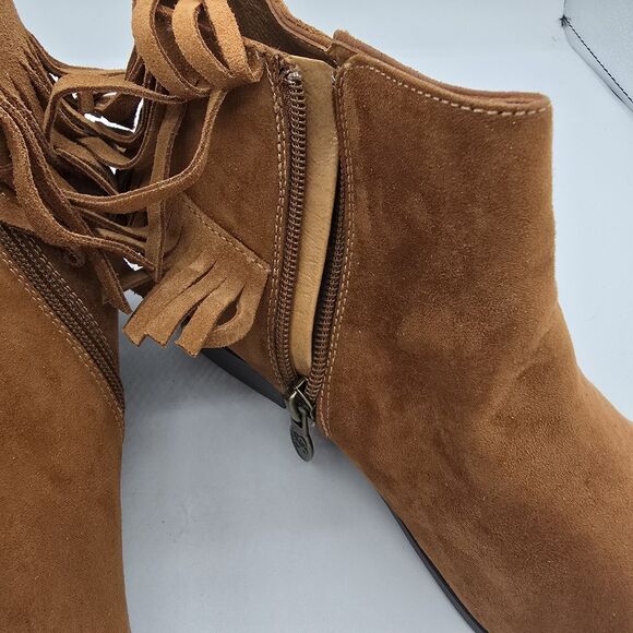 Jessica Simpson Women’s Size 5 Brown Leather Ankle Boots with Heels New - Picture 6 of 9